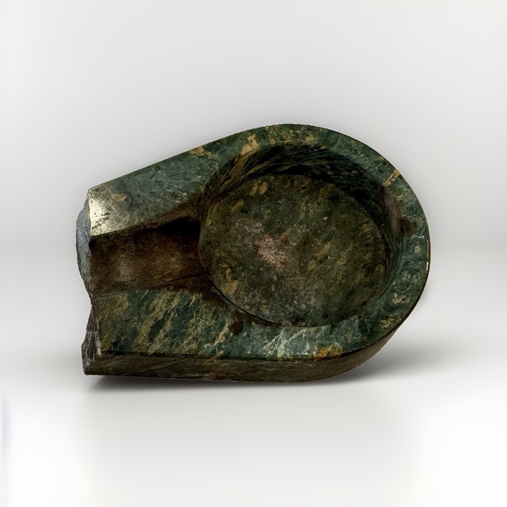 Vintage Green Marble Pipe Cigar Rest Holder Ashtray - READ